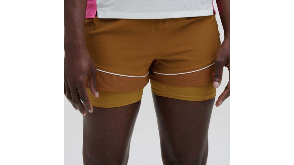 Brooks High Point 3in 2-in-1 Short - Womens, Hazelwood/Ochre/Fuchsia, S, 221611290.025