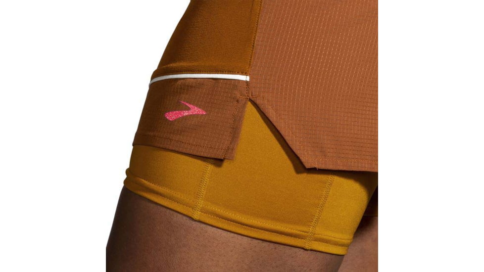 Brooks High Point 3in 2-in-1 Short - Womens, Hazelwood/Ochre/Fuchsia, S, 221611290.025