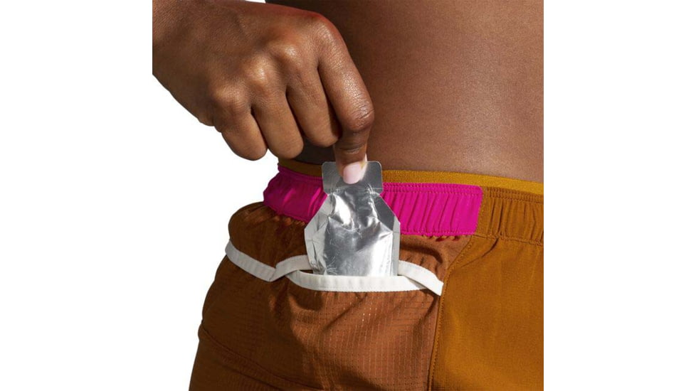 Brooks High Point 3in 2-in-1 Short - Womens, Hazelwood/Ochre/Fuchsia, S, 221611290.025