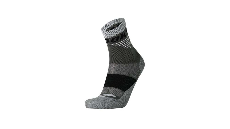 Brooks High Point Crew Sock, Asphalt/Black, M, 280491012.030