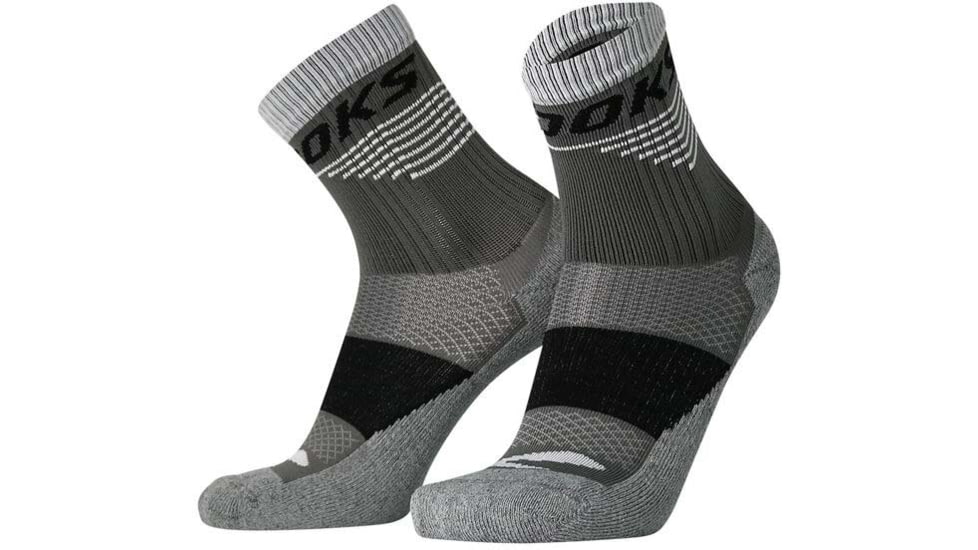 Brooks High Point Crew Sock, Asphalt/Black, M, 280491012.030