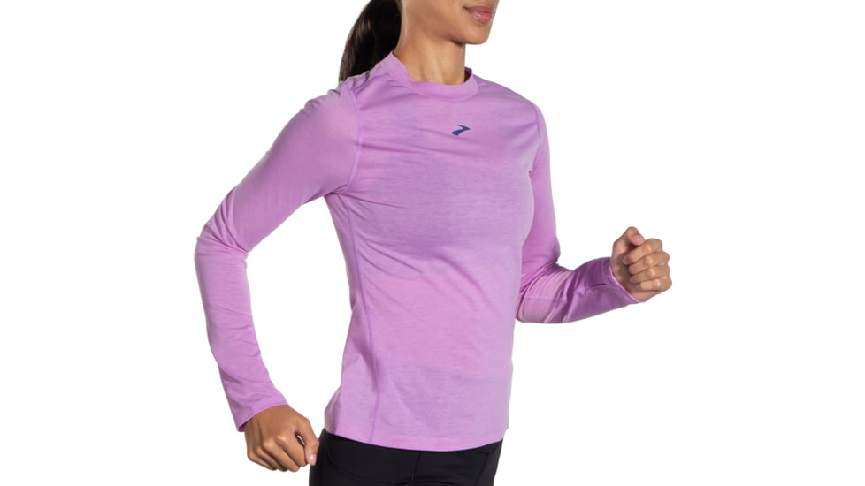 Brooks High Point Long Sleeve - Womens, Bright Purple, Large, 221637558.035