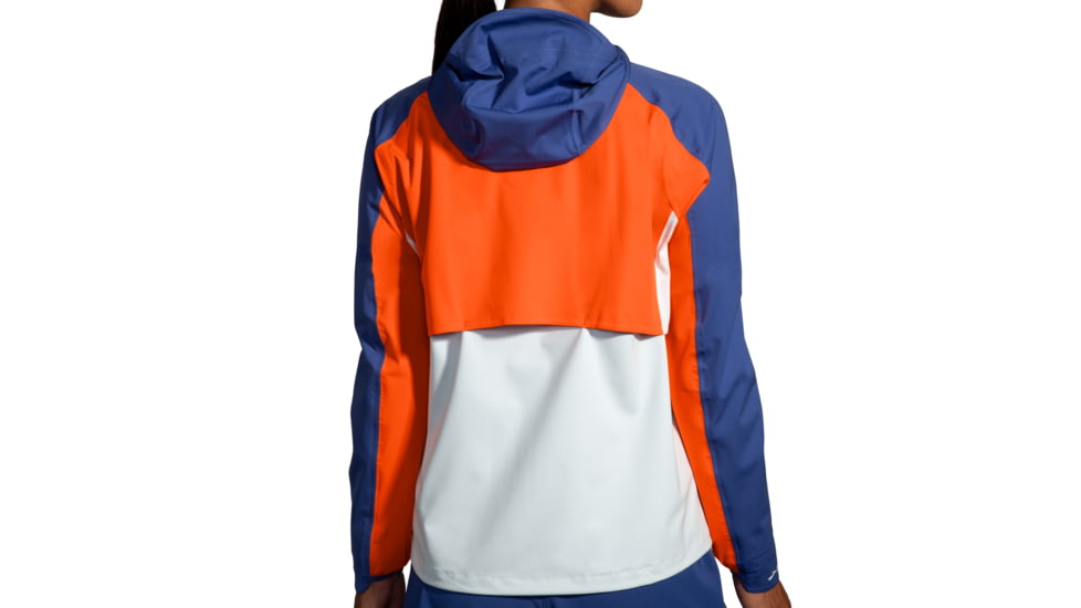 Brooks High Point Waterproof Jacket - Womens, Lt Slate/Bright Orange/Aegean, Extra Small, 221608477.020
