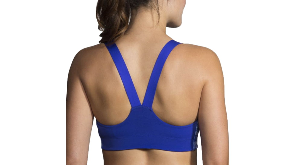 Brooks Hot Shot Sports Bra, Market Deco/Navy, Small, 300628474.025