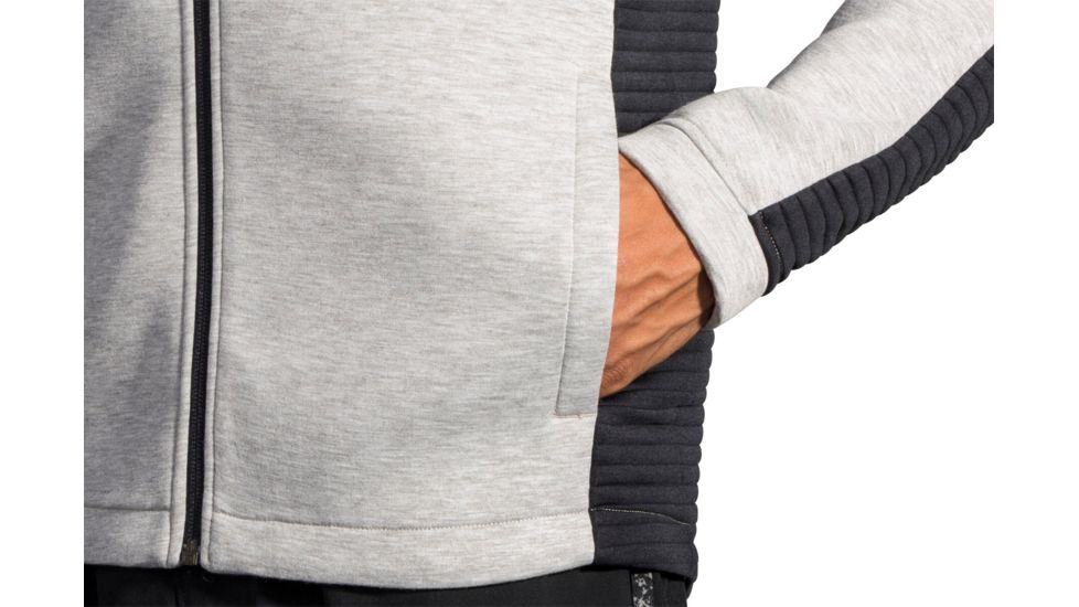 Brooks Interval Hoodie - Mens, Heather Ash/Heather Black, S, 211242031.025