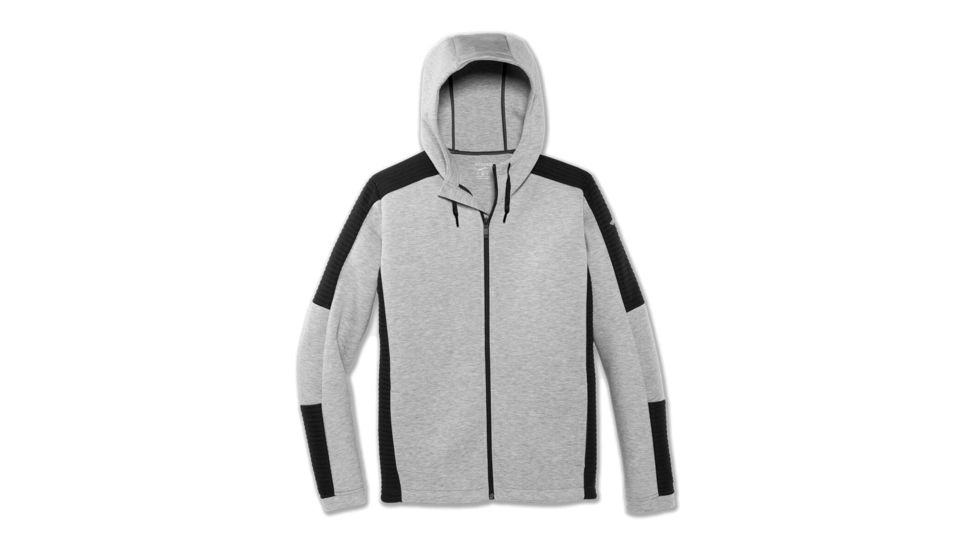 Brooks Interval Hoodie - Mens, Heather Ash/Heather Black, S, 211242031.025