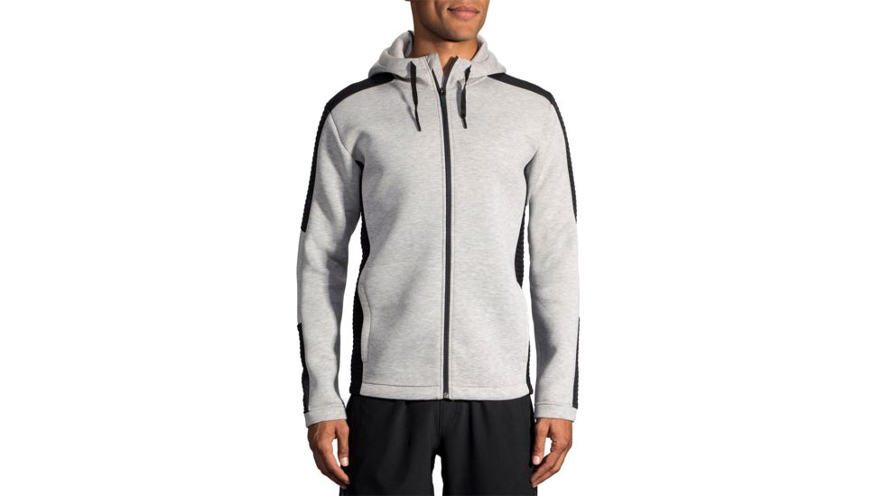 Brooks Interval Hoodie - Mens, Heather Ash/Heather Black, S, 211242031.025