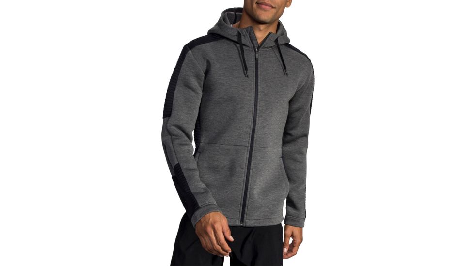 Brooks Interval Hoodie - Mens, Heather Black, M, 211242038.03