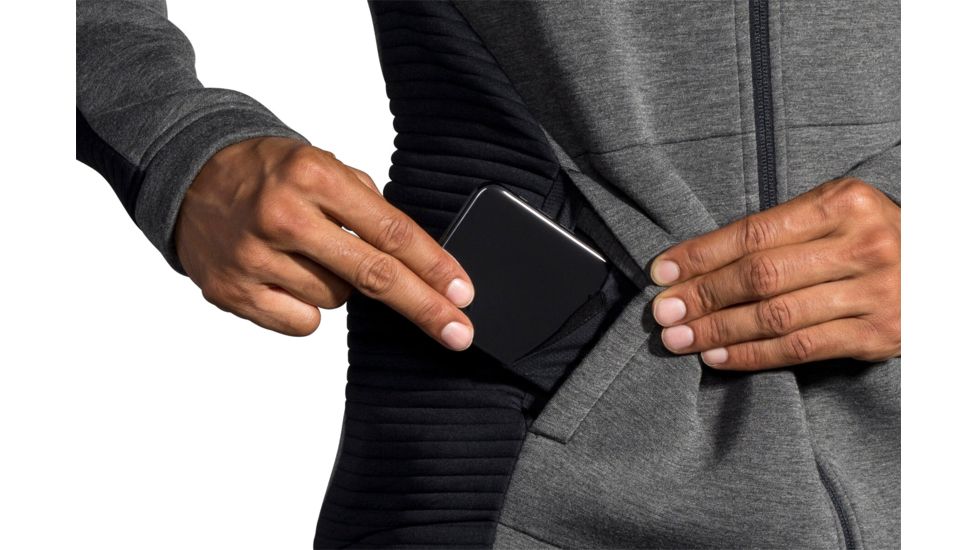 Brooks Interval Hoodie - Mens, Heather Black, M, 211242038.03