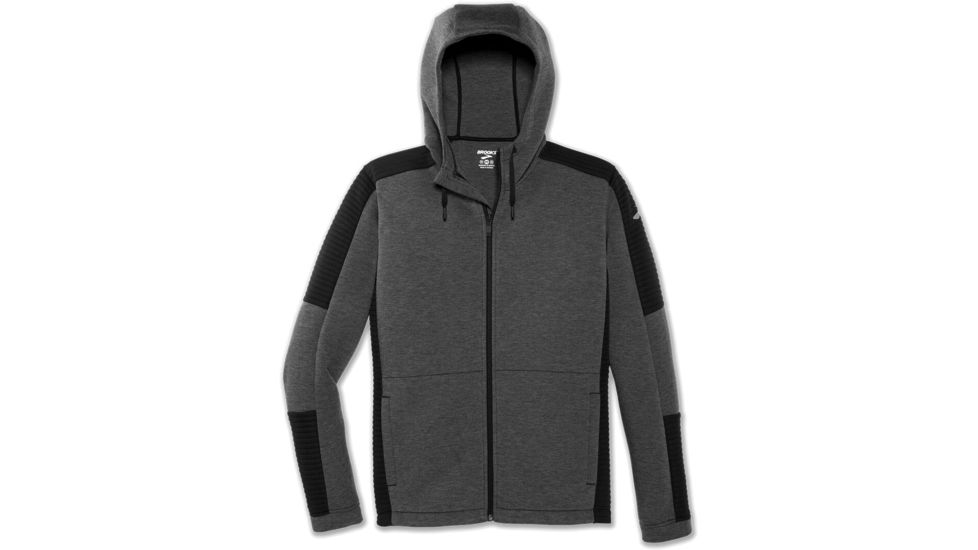 Brooks Interval Hoodie - Mens, Heather Black, M, 211242038.03