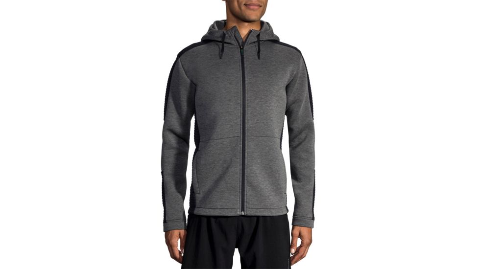 Brooks Interval Hoodie - Mens, Heather Black, M, 211242038.03