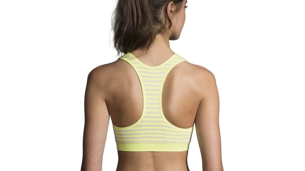 Brooks JustRight Racer Sports Bra, Reed Stripe, Small, 300574369.025