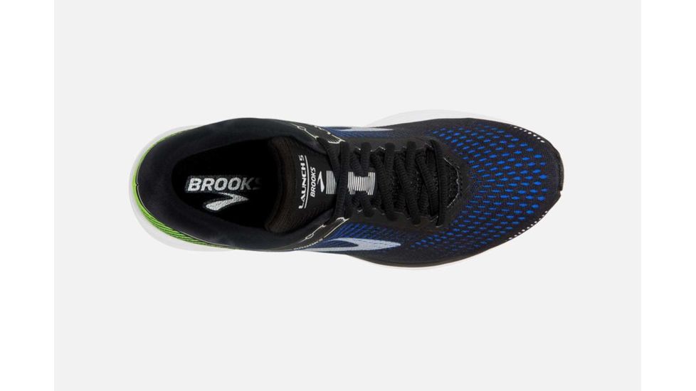 Brooks Launch 5 Mens Road Running Shoes, Black/Blue/Green, 10 US, Medium, 1102781D016.100