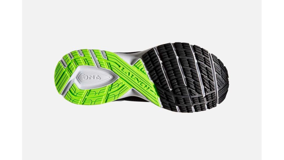 Brooks Launch 5 Mens Road Running Shoes, Black/Blue/Green, 10 US, Medium, 1102781D016.100