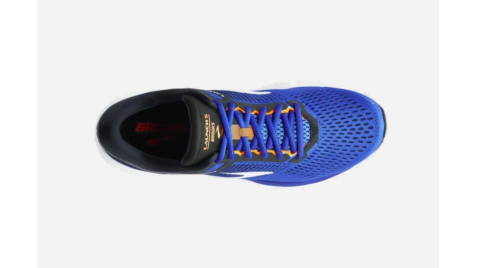 Brooks Launch 5 Mens Road Running Shoes, Blue/Black/Orange, 12.5 US, Medium, 1102781D420.125