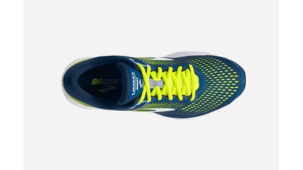 Brooks Launch 5 Mens Road Running Shoes, Blue/Nightlife/White, 8 US, Medium, 1102781D430.080
