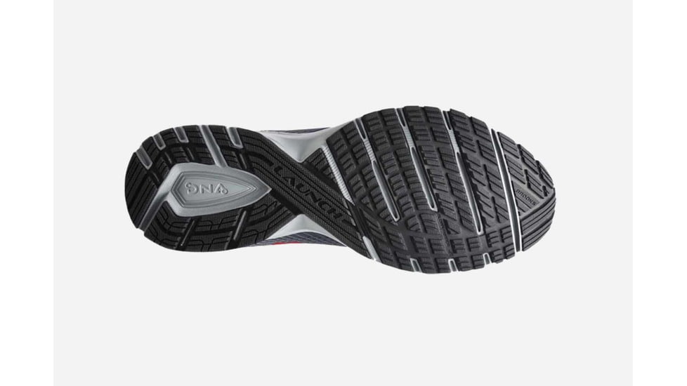Brooks Launch 5 Mens Road Running Shoes, Ebony/Grey/Red, 15 US, Medium, 1102781D014.150