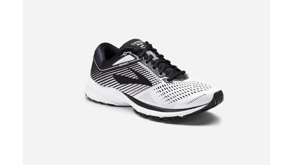 Brooks Launch 5 Mens Road Running Shoes, White/Black/White, 15 US, Medium, 1102781D189.150
