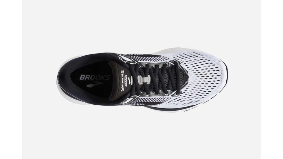 Brooks Launch 5 Mens Road Running Shoes, White/Black/White, 15 US, Medium, 1102781D189.150