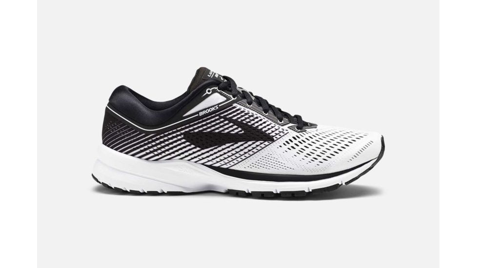 Brooks Launch 5 Mens Road Running Shoes, White/Black/White, 15 US, Medium, 1102781D189.150