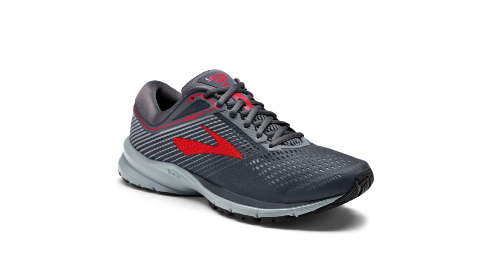 Brooks Launch 5 Running Shoes - Normal - Mens, Ebony/Grey/Red, 13 US, 1102781D014.130