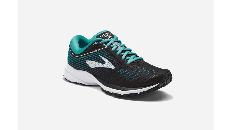 Brooks Launch 5 Womens Road Running Shoes, Black/Teal Green/White, 6 US, Medium, 1202661B003.060