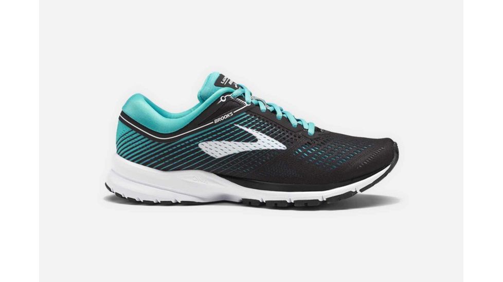 Brooks Launch 5 Womens Road Running Shoes, Black/Teal Green/White, 6 US, Medium, 1202661B003.060
