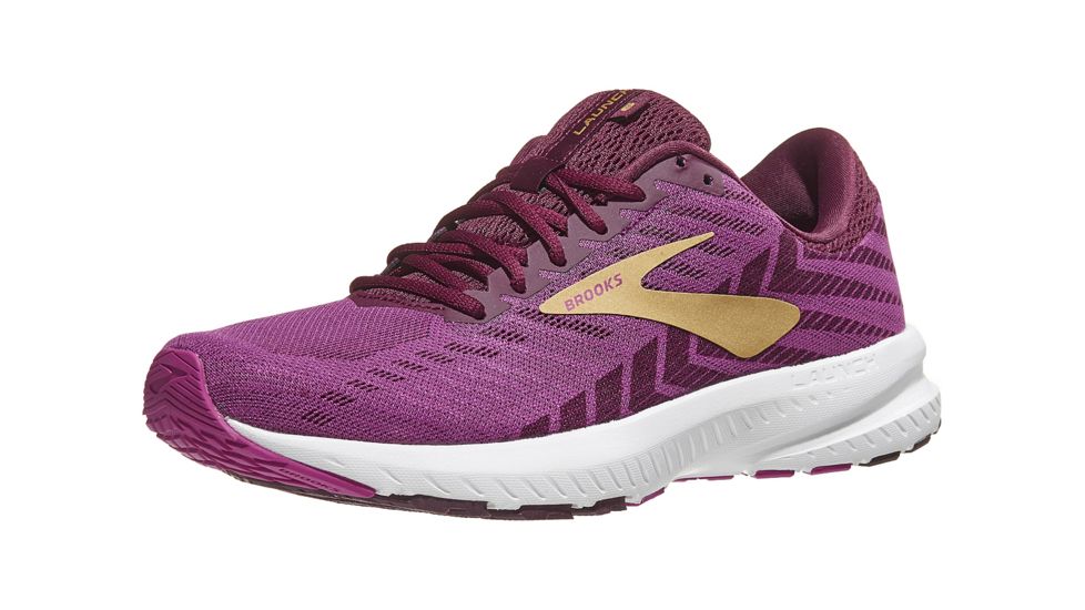 Brooks Launch 6 Road Running Shoes - Womens, Aster/Fig/Gold, Medium, 9.5, 1202851B553.095