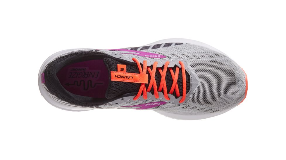 Brooks Launch 6 Road Running Shoes - Womens, Grey/Black/Purple, Medium, 7.5, 1202851B027.075