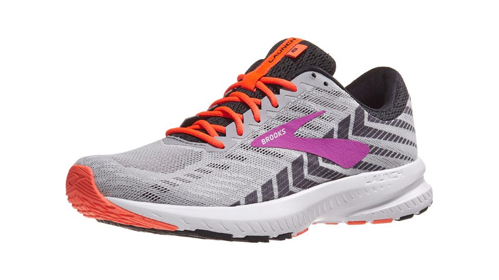 Brooks Launch 6 Road Running Shoes - Womens, Grey/Black/Purple, Medium, 7.5, 1202851B027.075