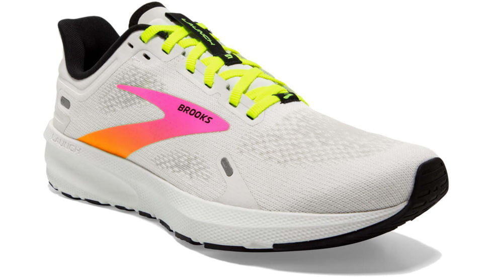 Brooks Launch 9 Running Shoes - Mens, White/Pink/Nightlife, 10.5, 1103861D148.105