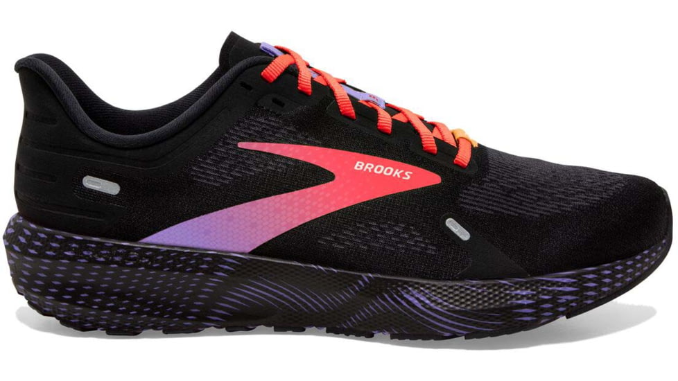 Brooks Launch 9 Running Shoes - Womens, Medium, Black/Coral/Purple, 10.5, 1203731B026.105