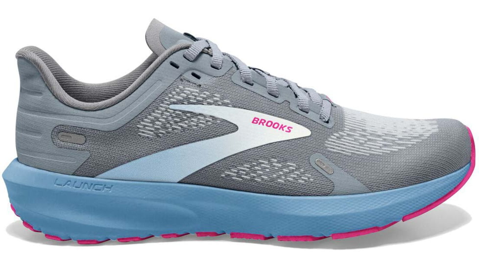 Brooks Launch 9 Running Shoes - Womens, Medium, Grey/Blue/Pink, 7.0, 1203731B016.070