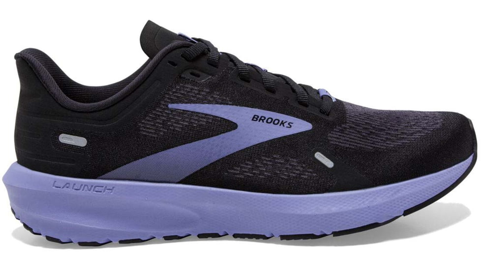 Brooks Launch 9 Running Shoes - Womens, Wide, Black/Ebony/Purple, 10.5, 1203731D060.105