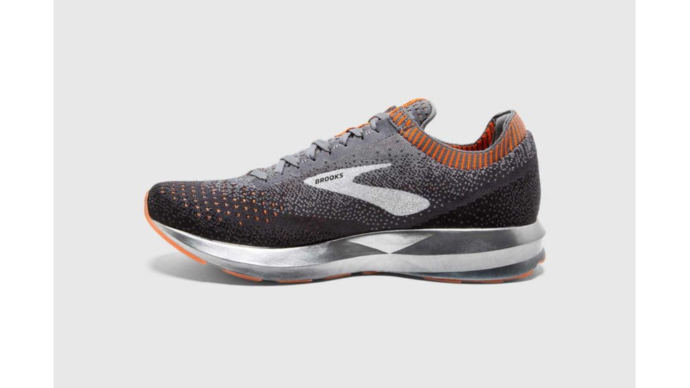Brooks Levitate 2 Mens Road Running Shoes, Grey/Black/Orange, 10 US, Medium, 1102901D026.100