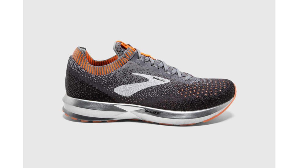 Brooks Levitate 2 Mens Road Running Shoes, Grey/Black/Orange, 10 US, Medium, 1102901D026.100
