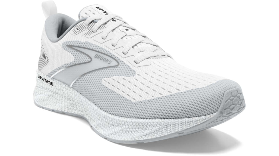 Brooks Levitate 6 Running Shoes - Mens, Bright White/Oyster Mushroom, 12.0, 1103951D126.120