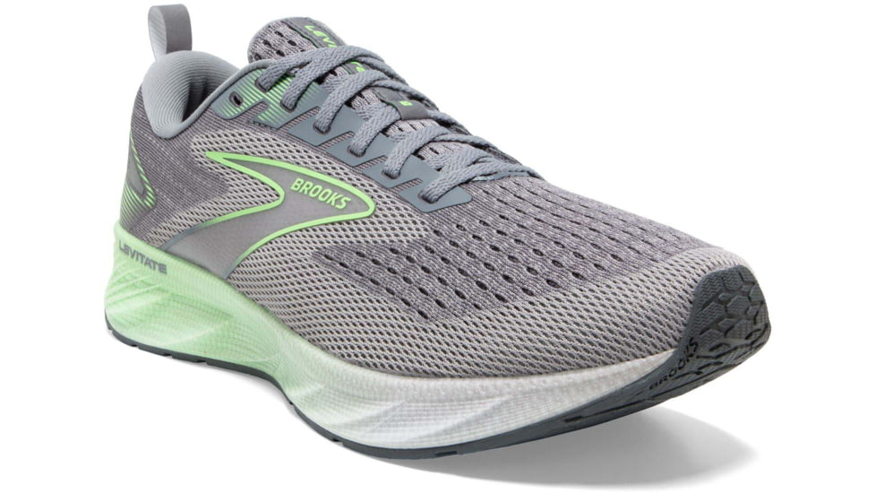 Brooks Levitate 6 Running Shoes - Mens, Primer Grey/Neon Green, 8.0, 1103951D312.080