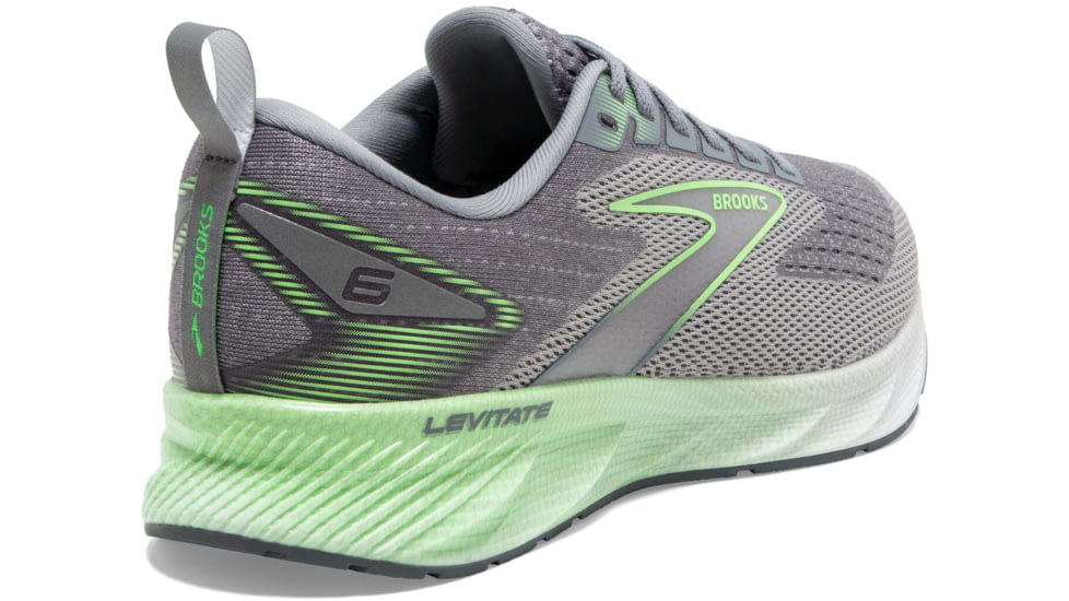 Brooks Levitate 6 Running Shoes - Mens, Primer Grey/Neon Green, 8.0, 1103951D312.080