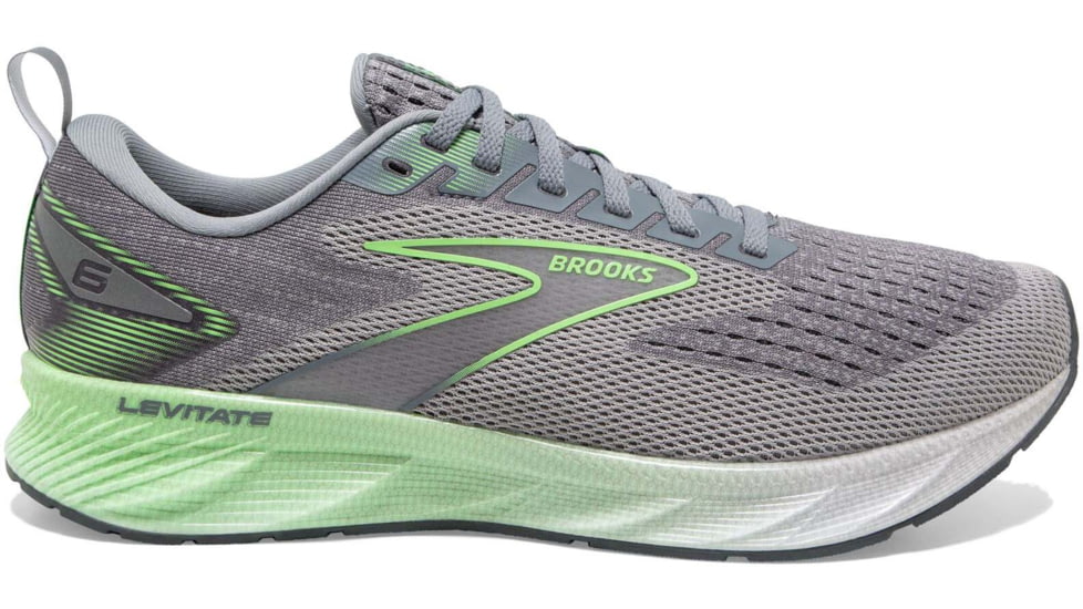 Brooks Levitate 6 Running Shoes - Mens, Primer Grey/Neon Green, 8.0, 1103951D312.080