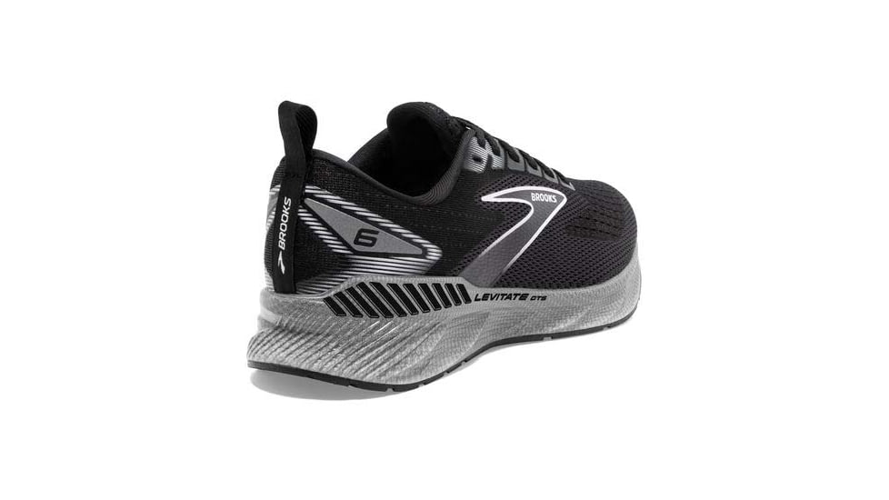 Brooks Levitate GTS 6 Running Shoes - Womens, Medium, Black/Blackened Pearl/White, 9.0, 1203841B039.090