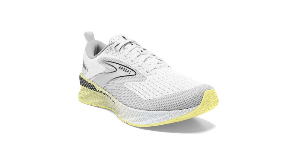 Brooks Levitate GTS 6 Running Shoes - Womens, Medium, White/Oyster/Yellow, 7.5, 1203841B137.075
