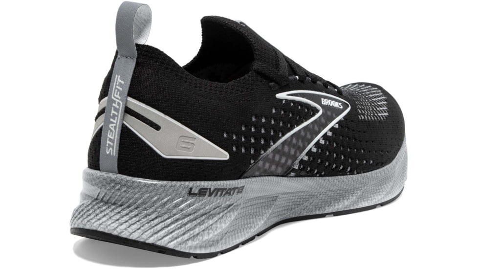 Brooks Levitate StealthFit 6 Running Shoes - Mens, Black/Grey/Oyster, 7.5, 1103971D046.075