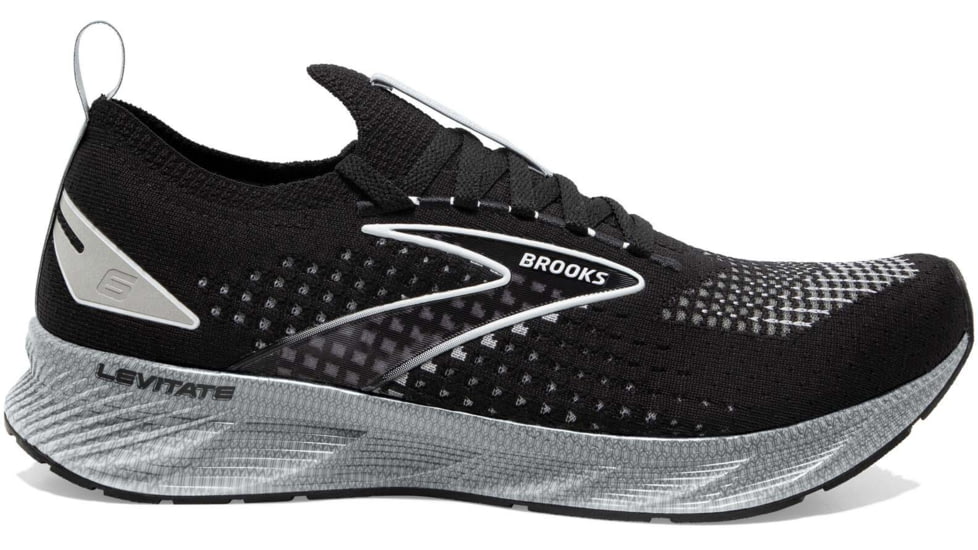 Brooks Levitate StealthFit 6 Running Shoes - Mens, Black/Grey/Oyster, 7.5, 1103971D046.075
