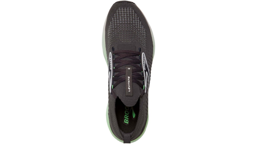 Brooks Levitate StealthFit 6 Running Shoes - Mens, Blackened Pearl/Green/White, 7.0, 1103971D323.070