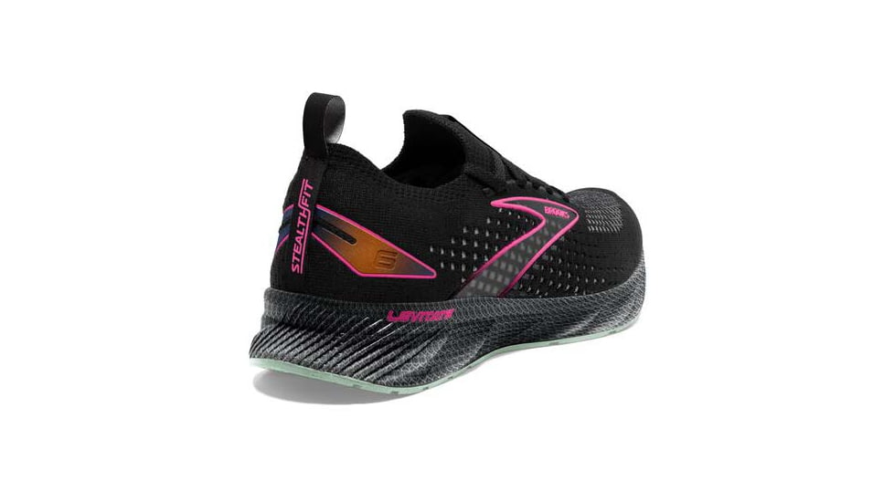 Brooks Levitate StealthFit 6 Running Shoes - Womens, Medium, Black/Pink, 12.0, 1203851B011.120