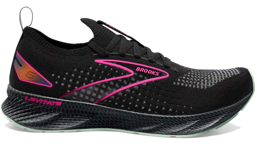 Brooks Levitate StealthFit 6 Running Shoes - Womens, Medium, Black/Pink, 12.0, 1203851B011.120