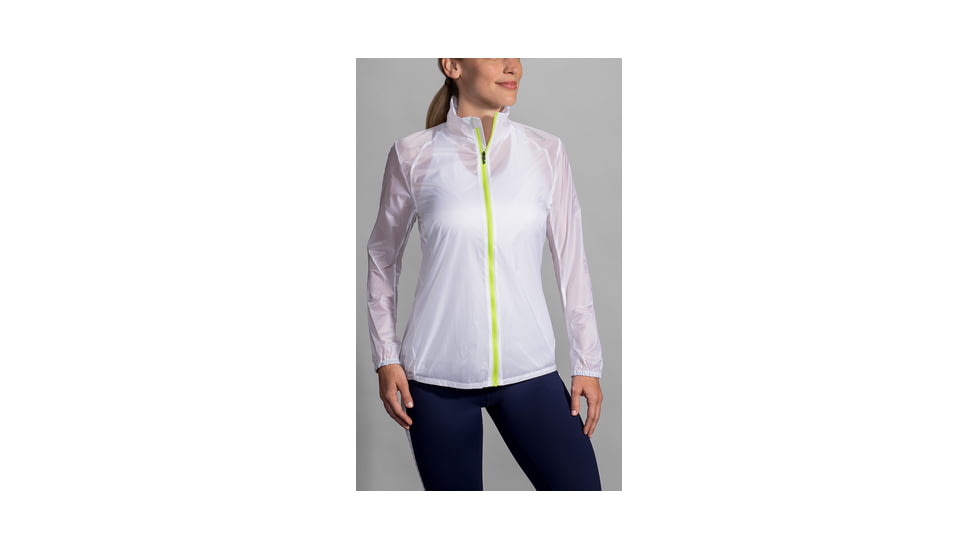Brooks LSD Jacket - Womens, White/Leaf, Large, 221135139.035
