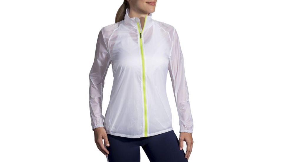 Brooks LSD Jacket - Womens, White/Leaf, Small, 221135139.025