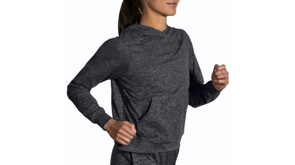Brooks Luxe Hoodie - Womens, Htr Black, Large, 221665090.035